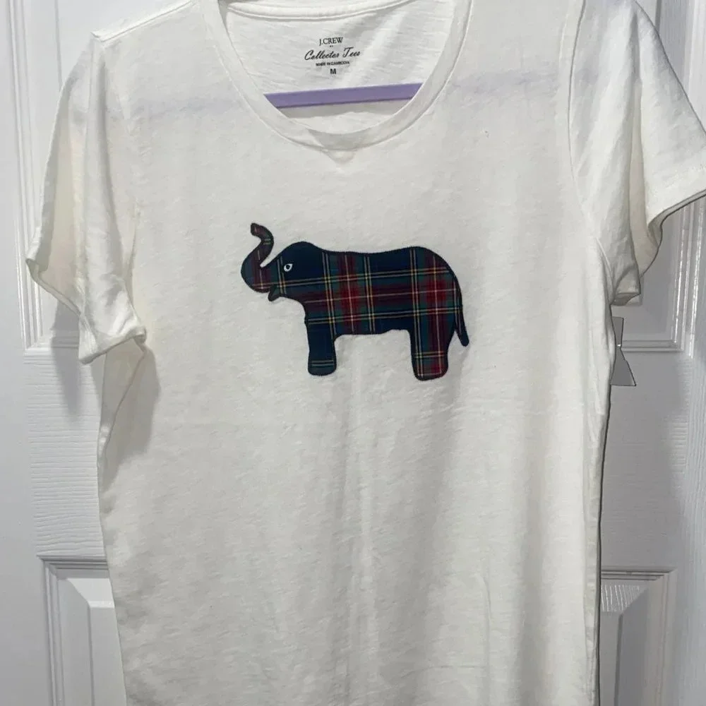 J. Crew Factory elephant collector tee. Cotton. Size M.